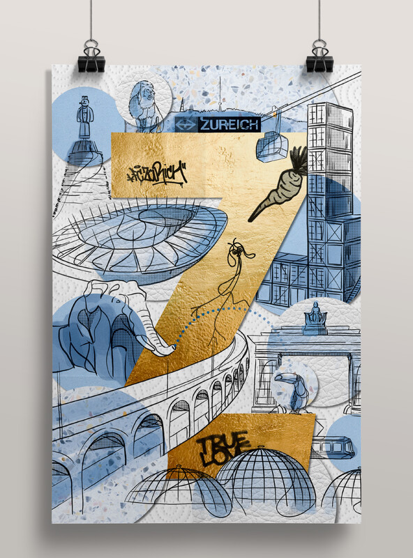 Poster Hostcity Zürich Tschuttiheftli